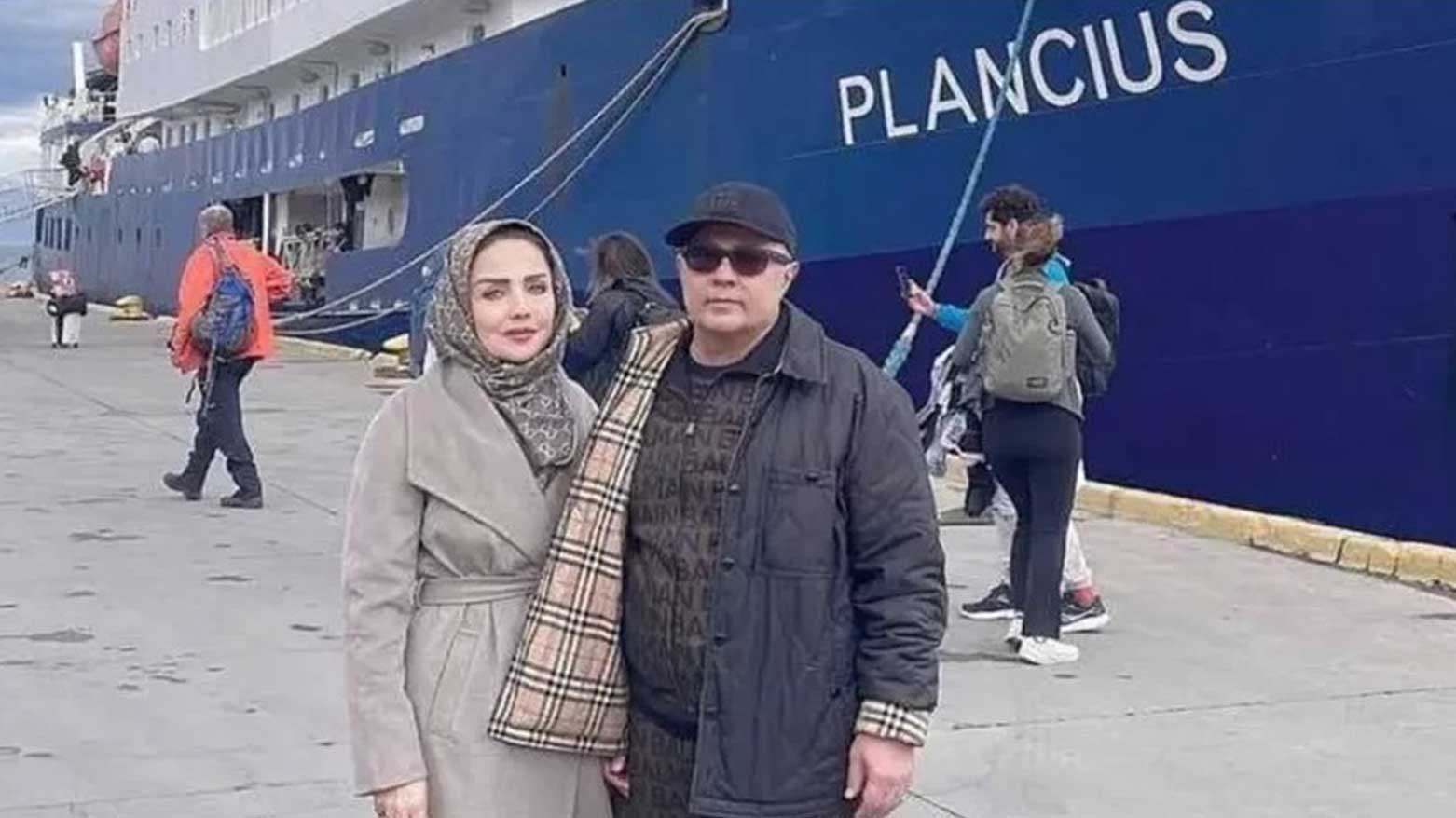 The now former vice-president, Shahram Dabiri, alongside a woman identified as his wife, posing near the Plancius cruise ship. (Photo: social media)