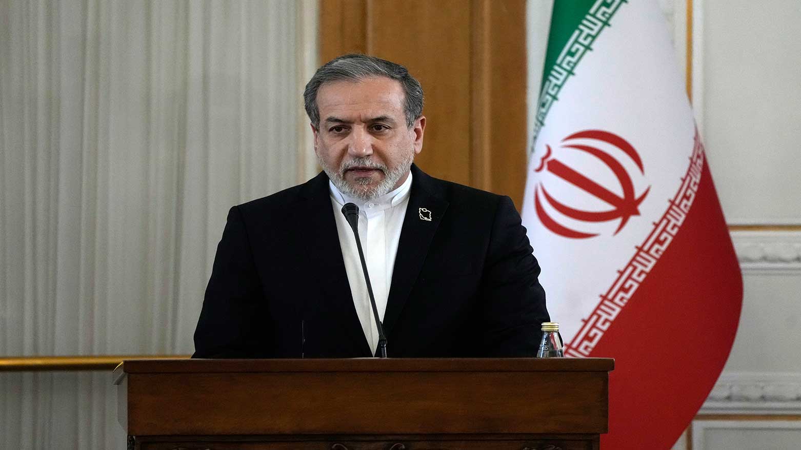 Iranian Foreign Minister Abbas Araghchi speaks in a joint press briefing with his Omani counterpart Sayyid Badr Albusaidi after their meeting in Tehran, Iran, Dec. 30, 2024. (Photo: AP)