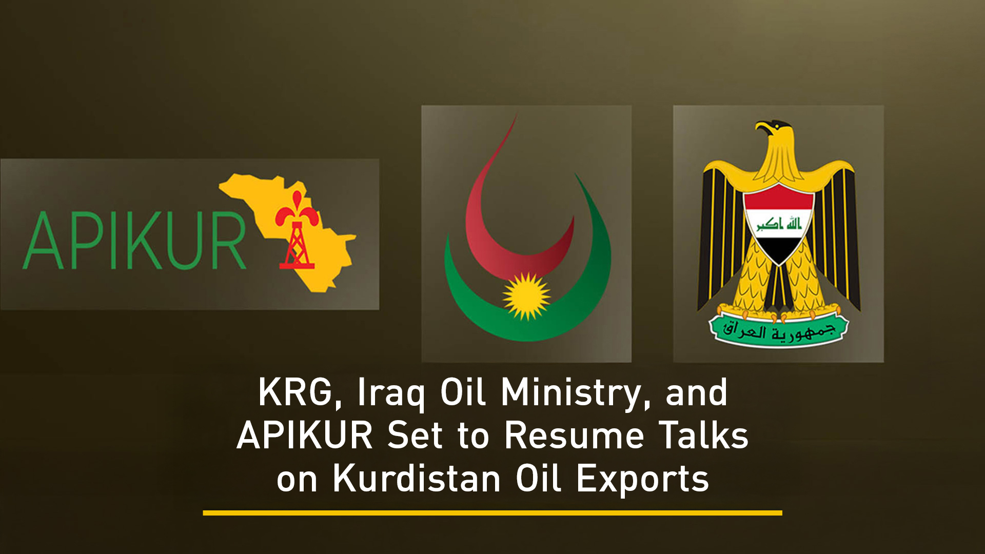 From left, the logos of APIKUR, Kurdistan Region’s Ministry of Natural Resources, and the Iraqi Government. (Graphics: Designed by Kurdistan24)