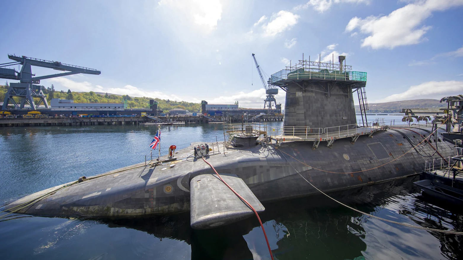 One of Britain’s Vanguard nuclear submarines, HMS Vigilant, at a naval base in Scotland Credit: James Glossop/AFP