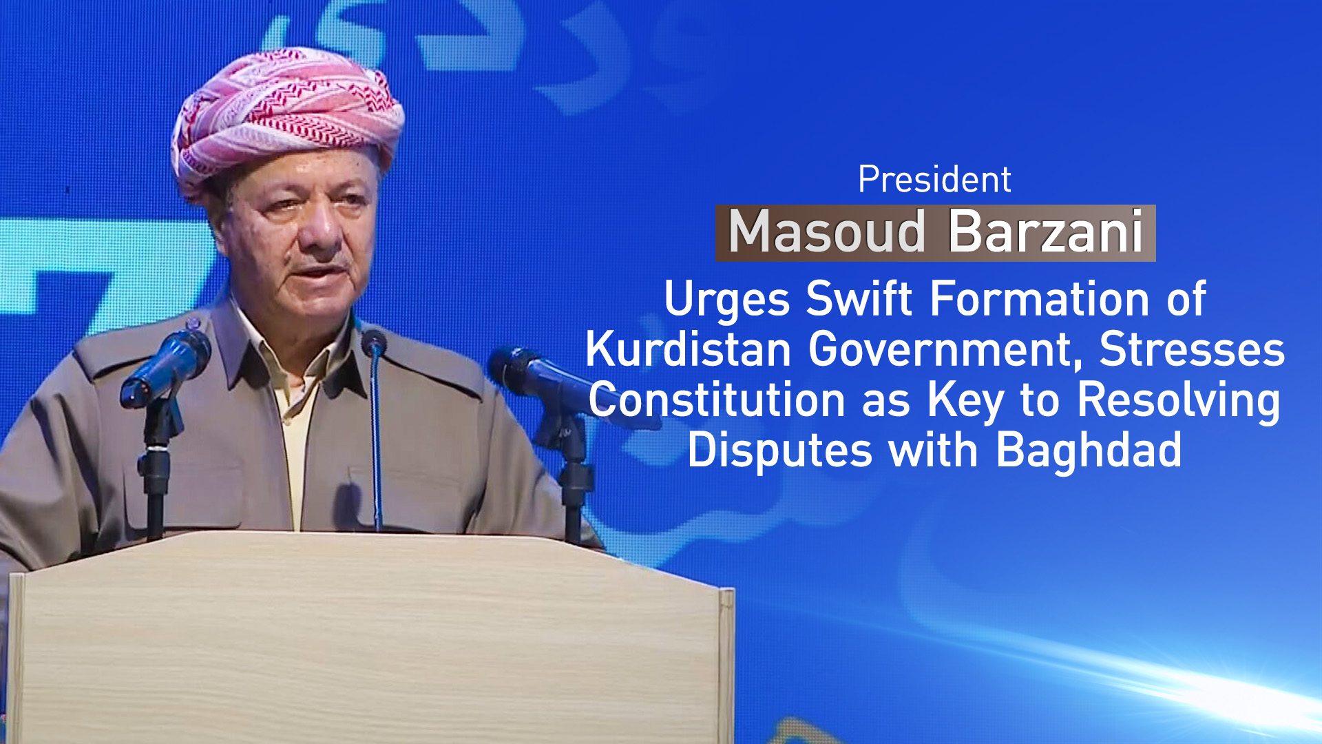 President Masoud Barzani delivering a speech at the opening of the 17th Erbil International Book Fair, Erbil, Kurdistan Region, April 9, 2025. (Photo: Kurdistan24)
