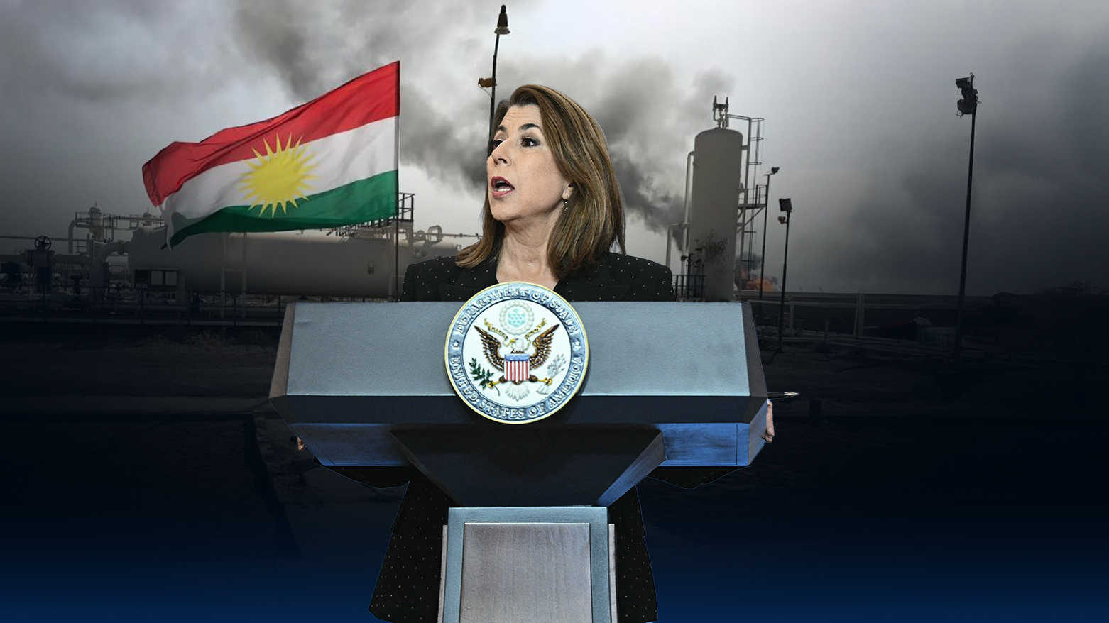 State Department Spokesperson Tammy Bruce. (Graphic: Designed By Kurdistan24)