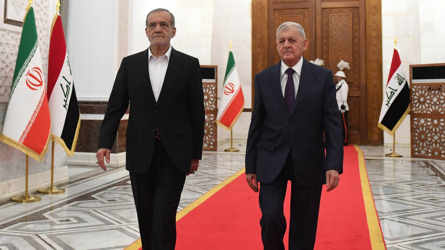 لەتیف ڕەشید، سەرۆک کۆماری عێراق و مەسعود پزیشکیان، سەرۆک کۆماری ئێران