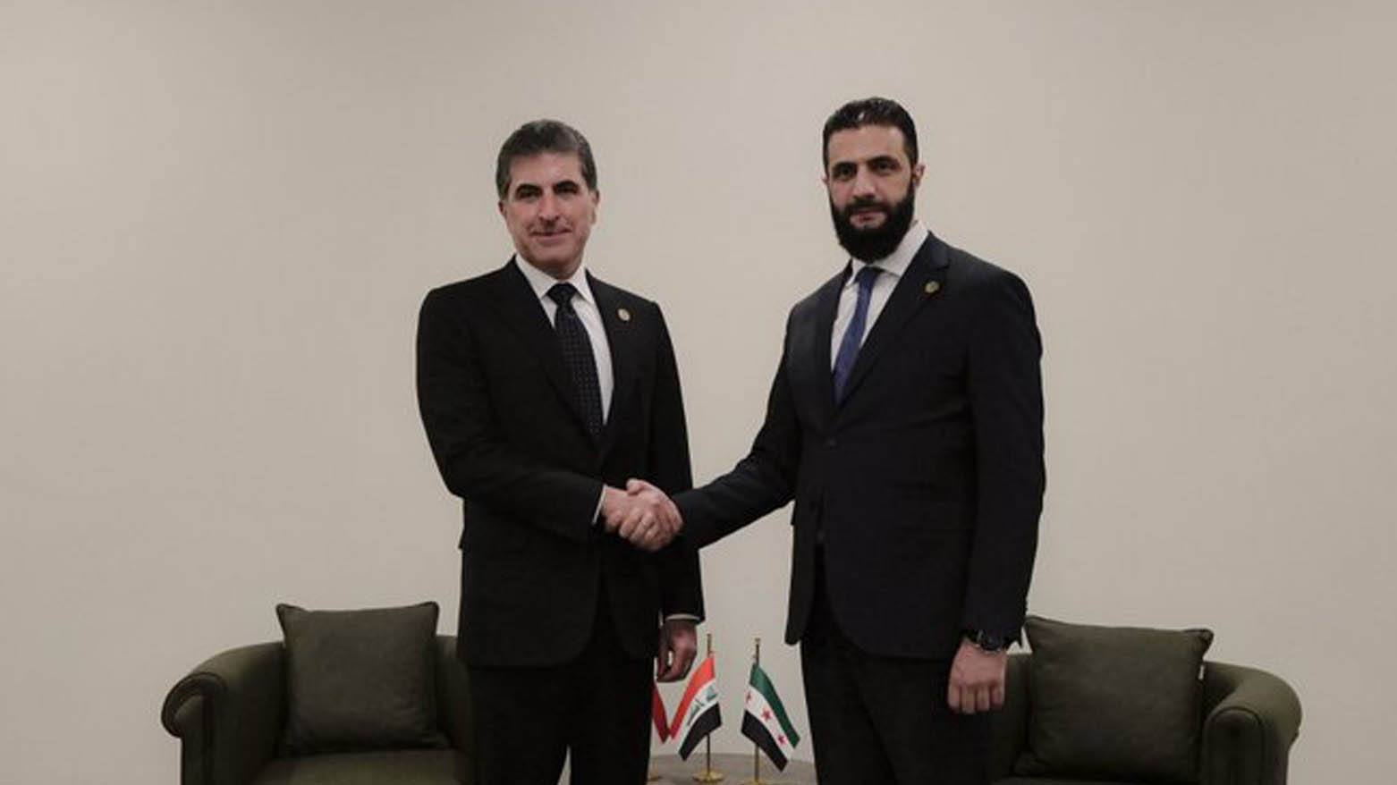 Nêçîrvan Barzanî û Ehmed Şera li Antalyayê rewşa Sûriyeyê gotûbêj kirin