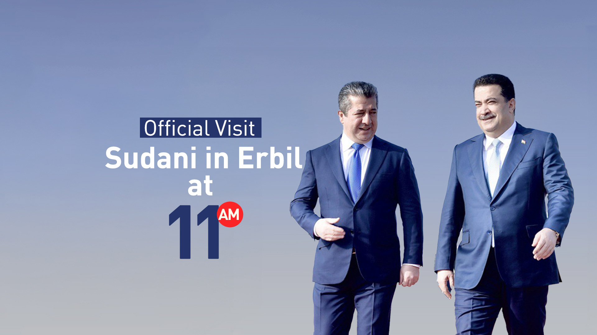 Prime Minister of the Kurdistan Regional Government (KRG) Masrour Barzani (L), Mohammed Shia' Al-Sudani, the Federal Prime Minister of Iraq (R). (Graphic: Designed by Kurdistan24)