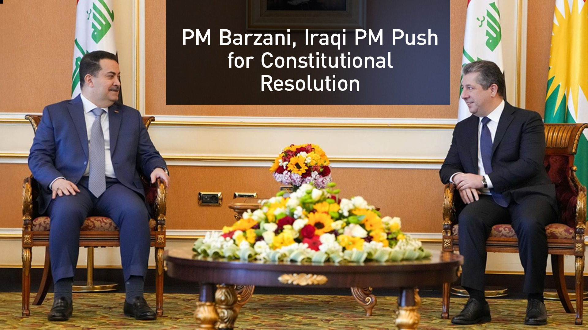 Kurdistan PM Masrour Barzani (R) and Iraq's PM Mohammed Shia al-Sudani. (Photo: KRG)
