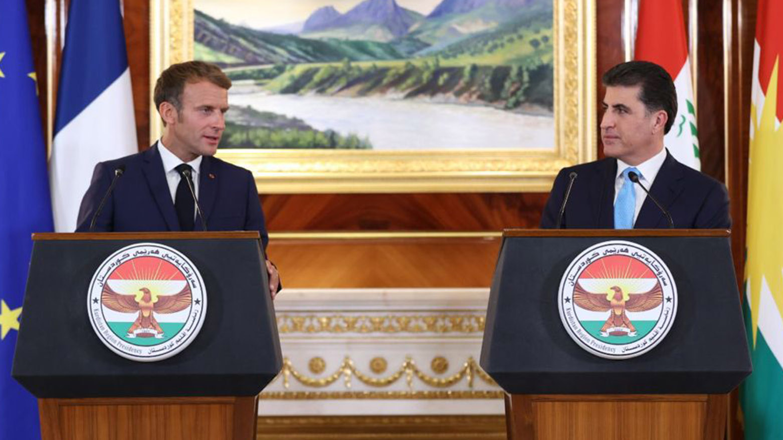 Nêçîrvan Barzanî û Emmanuel Macron li Koşka Elysee dicivin