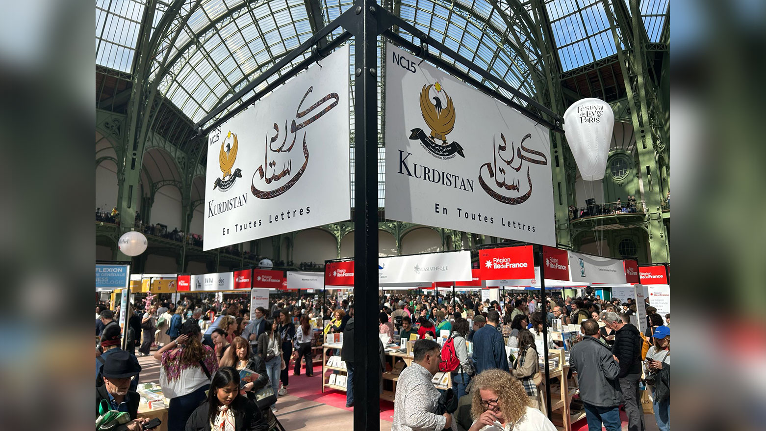 Kurdistan Region booth at the Paris International Book, April 13, 2025. (Photo: Submitted to Kurdistan24)