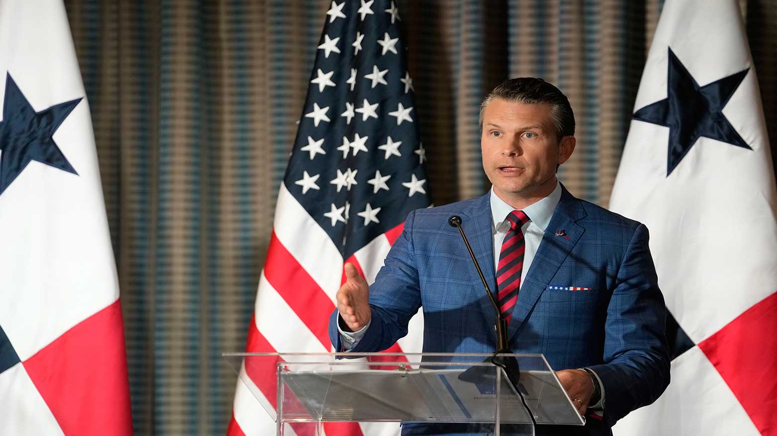 U.S. Defense Secretary Pete Hegseth speaks during a press conference in Panama City, April 9, 2025. (Photo: AP)