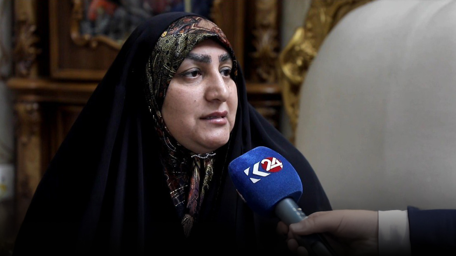 Zainab Fawzi speaks to Kurdistan24 during an interview at her home in Baghdad, Iraq, on April 14, 2025. (Photo: Kurdistan24)