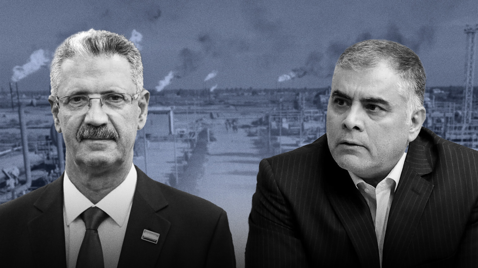 Iraqi and Iranian Oil Ministers Hayyan Abdul Ghani (L) and Mohsen Paknejad. (Graphics: Kurdistan24)
