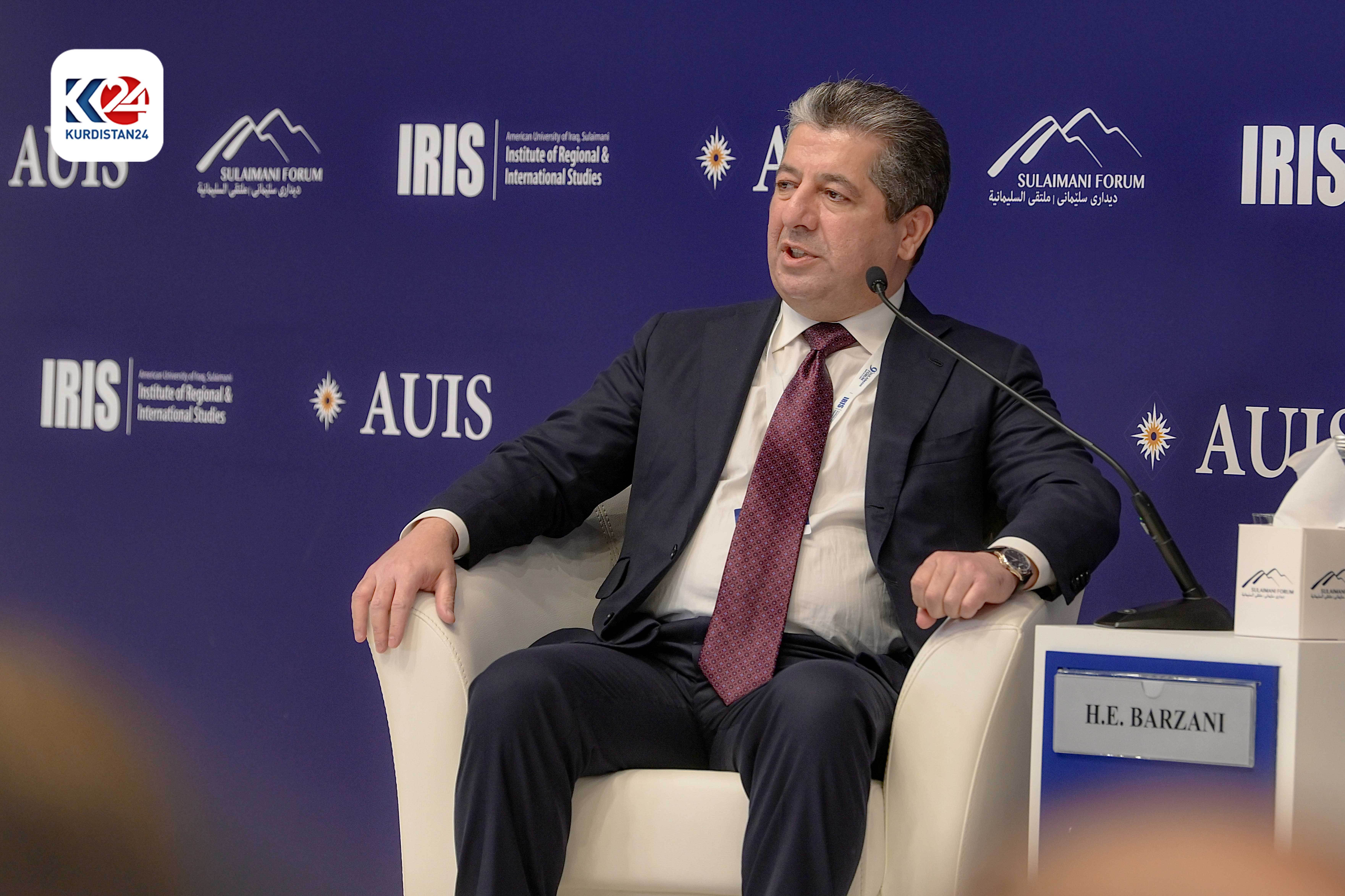 Prime Minister of the Kurdistan Region, Masrour Barzani, in Sulaimani, Apr. 16, 2025. (Photo: Kurdistan24)