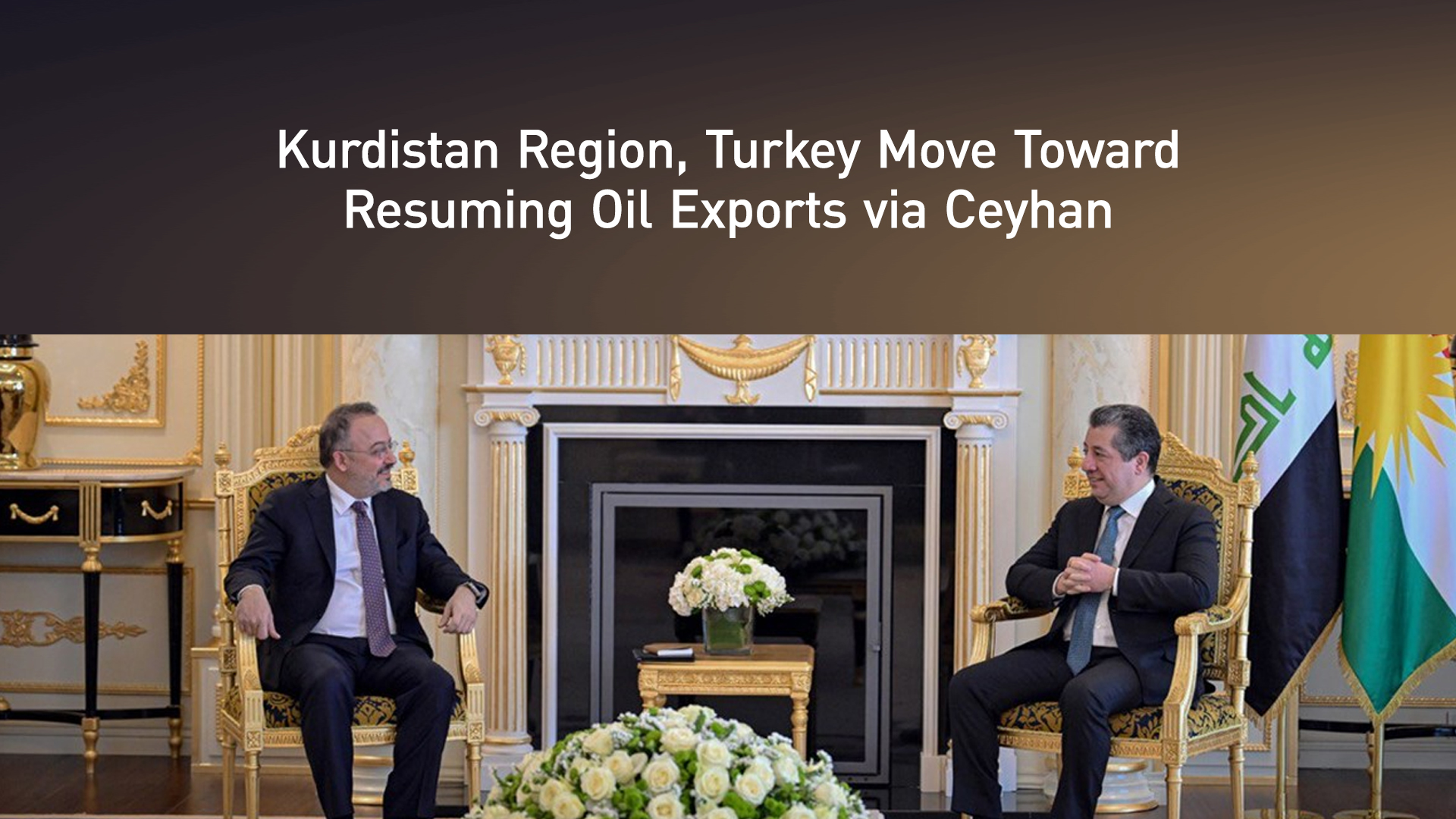 Kurdistan Region Prime Minister Masrour Barzani (right) during his meeting with Turkish Deputy Minister of Foreign Affairs Nuh Yılmaz, April 18, 2025. (Photo: Designed by Kurdistan24)