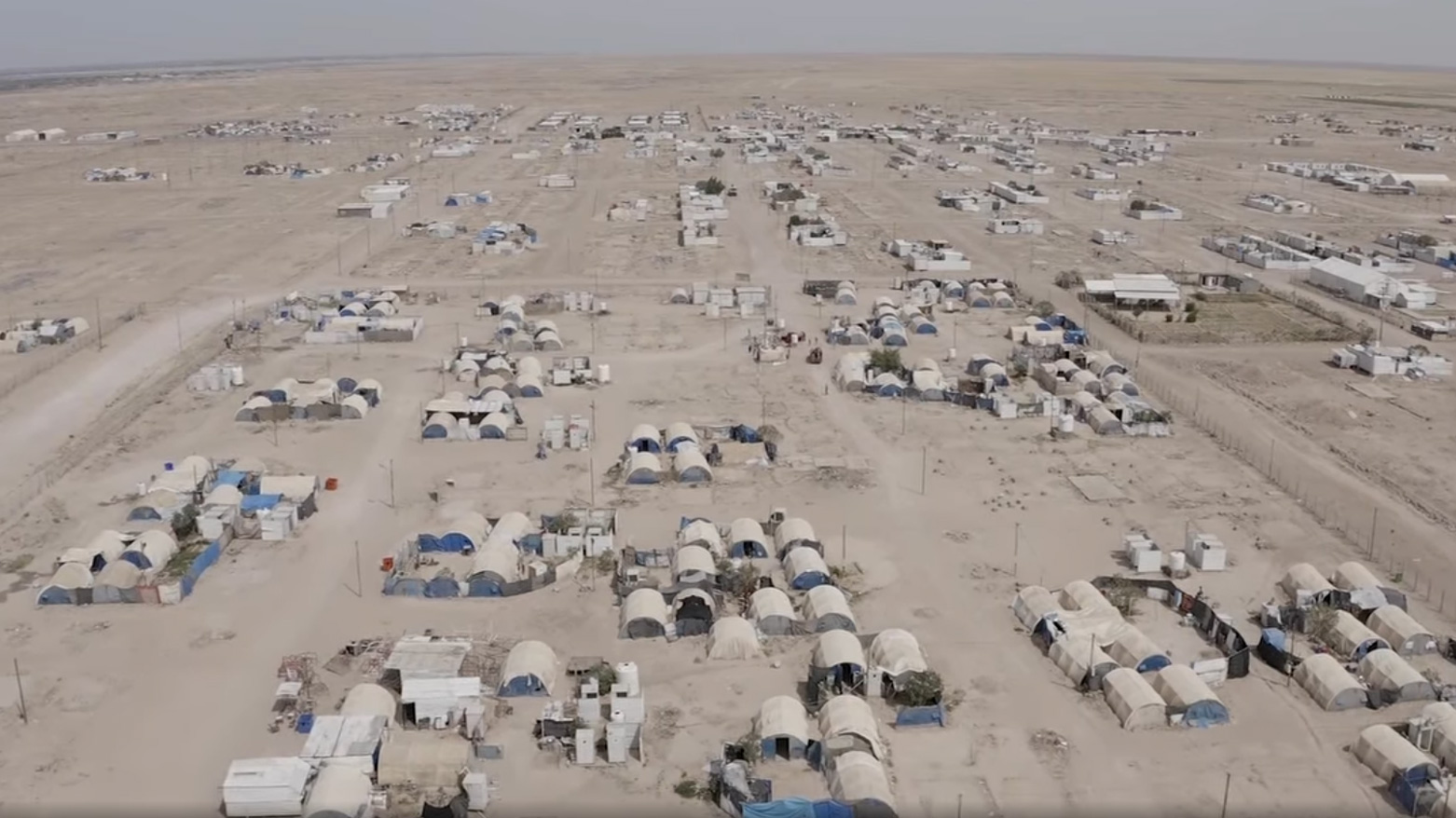 An aerial view of Jurf al-Sakher camp. (Photo: Kurdistan24)