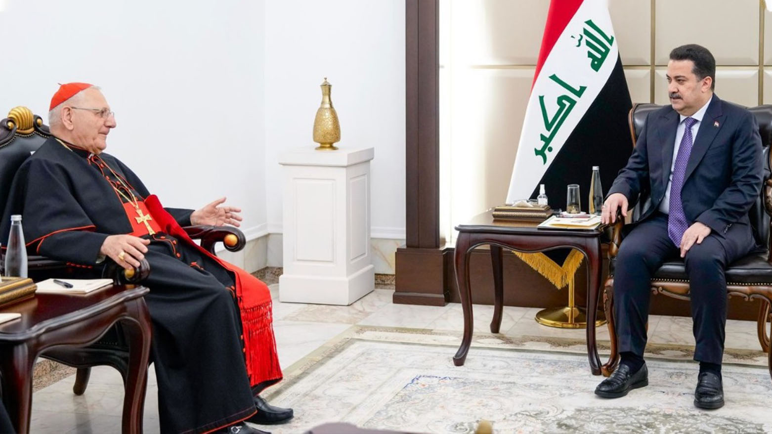 Iraqi PM and Cardinal Louis Raphaël I Sako. (Photo: Iraqi Government)