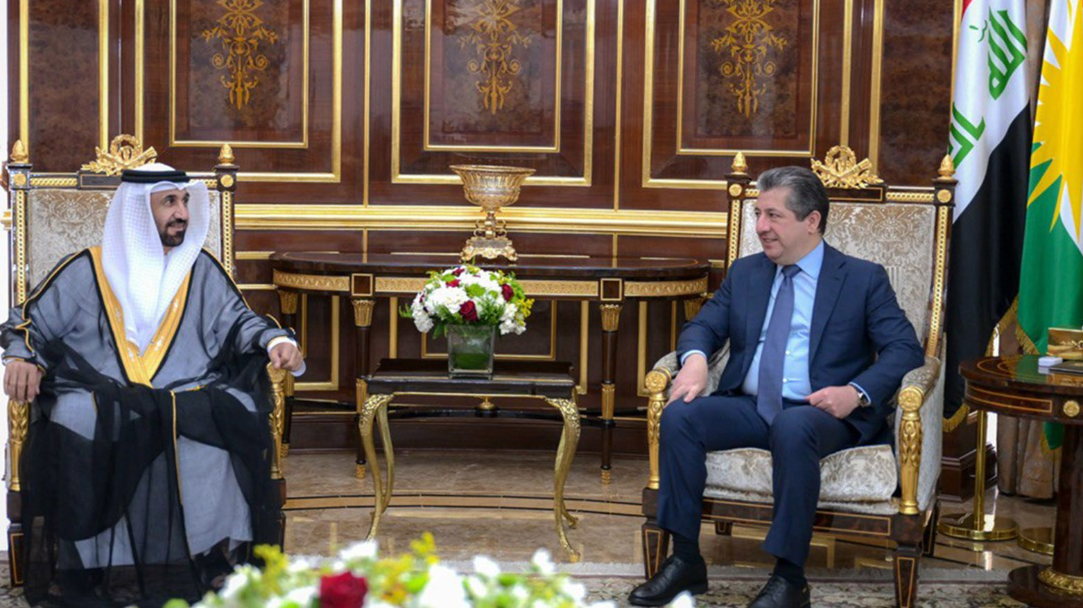 Kürdistan Bölgesi Başbakanı Mesrur Barzani ve Arap Parlamentosu Başkanı Muhammed Ahmed Al-Yamahi