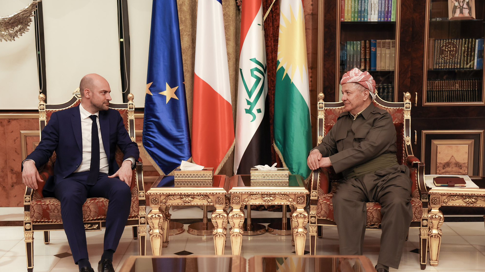 Başkan Barzani, Fransa Dışişleri Bakanı'nı kabul etti