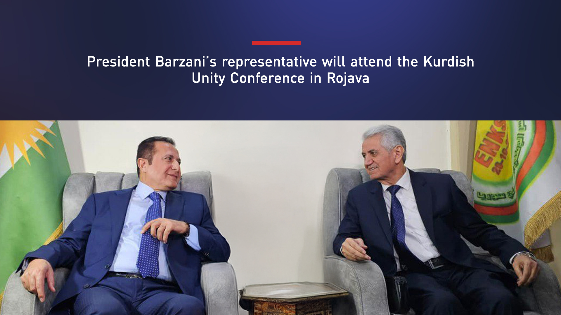 Dr. Hamid Darbandi, the official envoy of President Masoud Barzani (L), Mohammed Ismail Secretary of the Kurdish National Council in Syria (KNCS). (Graphic: Designed by Kurdistan24)