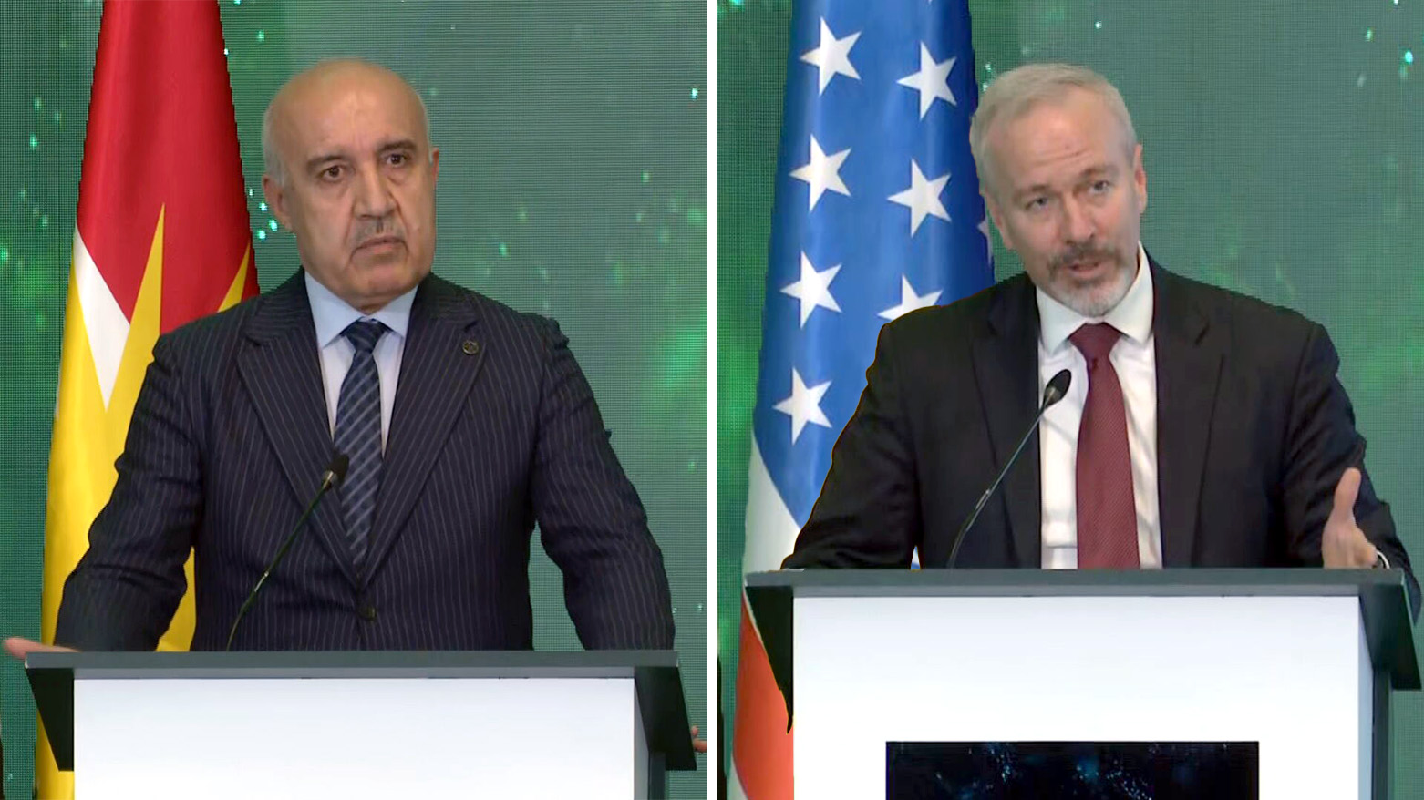 (L-R): KRG Minister of Electricity Kamal Mohammed and USCG Steve Bitner. (Photo: Kurdistan24)
