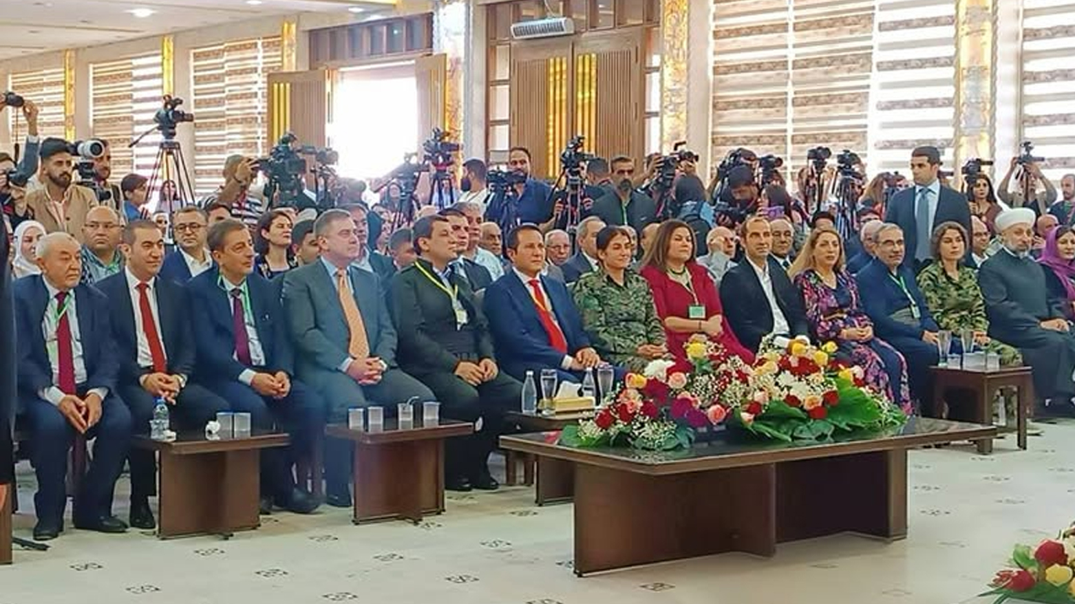 a picture taken in the conference show casing senior political leaders. (Photo: Kurdistan24)