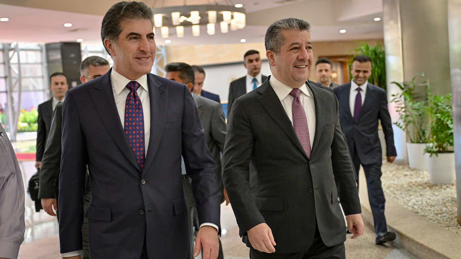 (L-R): KDP Vice Presidents Nechirvan Barzani and Masrour Barzani. (Photo: Kurdistan24)