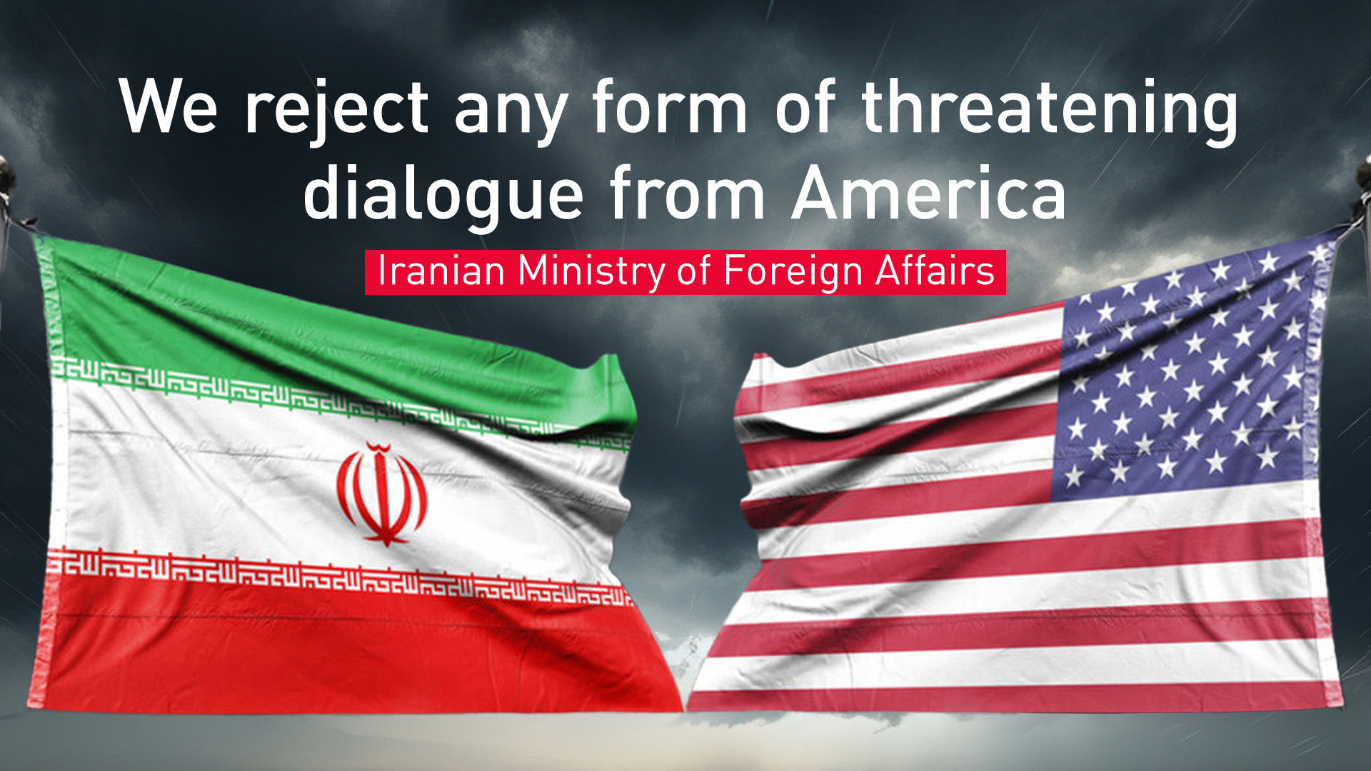 United State flag (R), Iranian flag (L). (Graphic: Designed by Kurdistan24)
