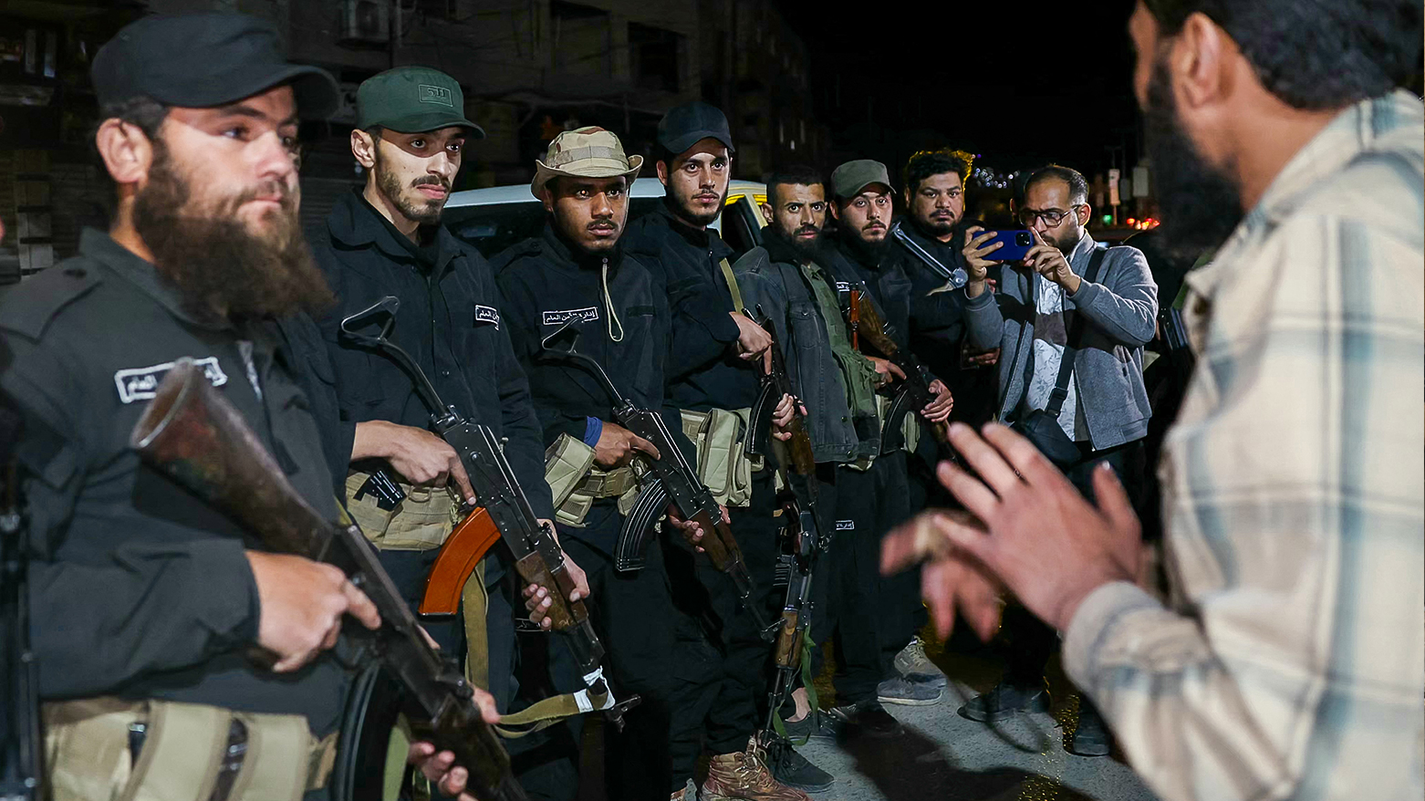 Members of Syria's security deploy at the entrance of Jaramana near Damascus early on May 2, 2025. (Photo: AFP)