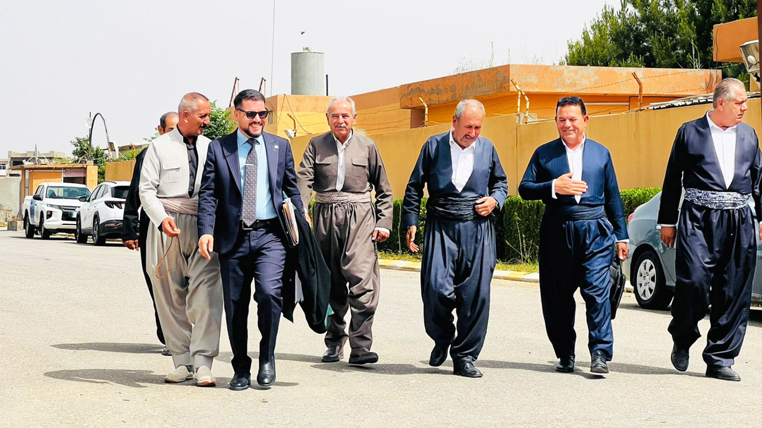 Kurdish farmers and their lawyer following the court session. (Photo: Hemin Delo/Kurdistan24)