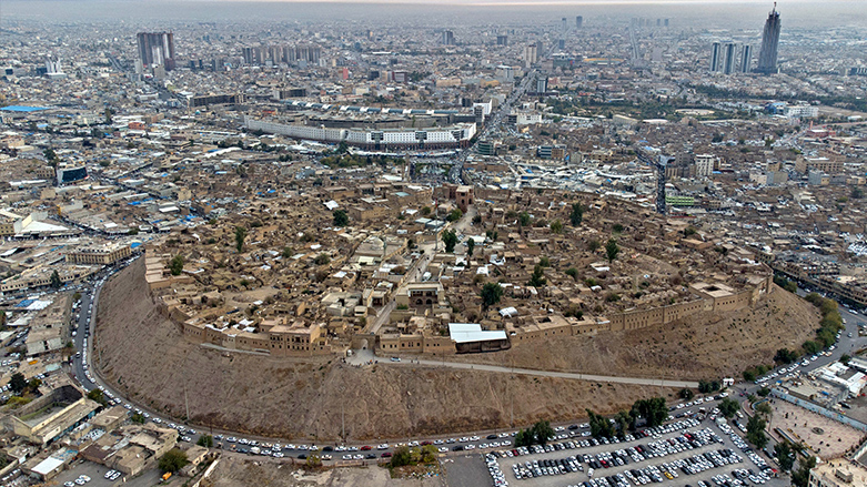 An aerial view shows the Erbil Citadel in the Kurdistan Region's capital, Dec. 13, 2021. (Photo: AFP)
