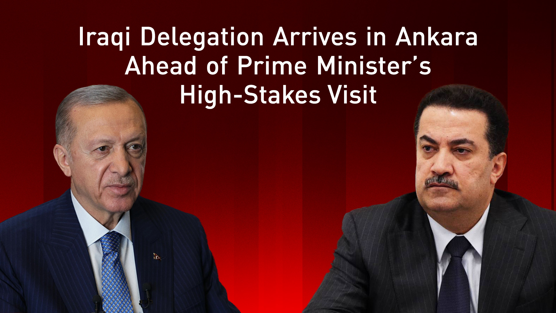 Iraqi Prime Minister Mohammed Shia’ Al-Sudani, (R), Turkish President Recep Tayyip Erdoğan. (Graphics: Kurdistan24)