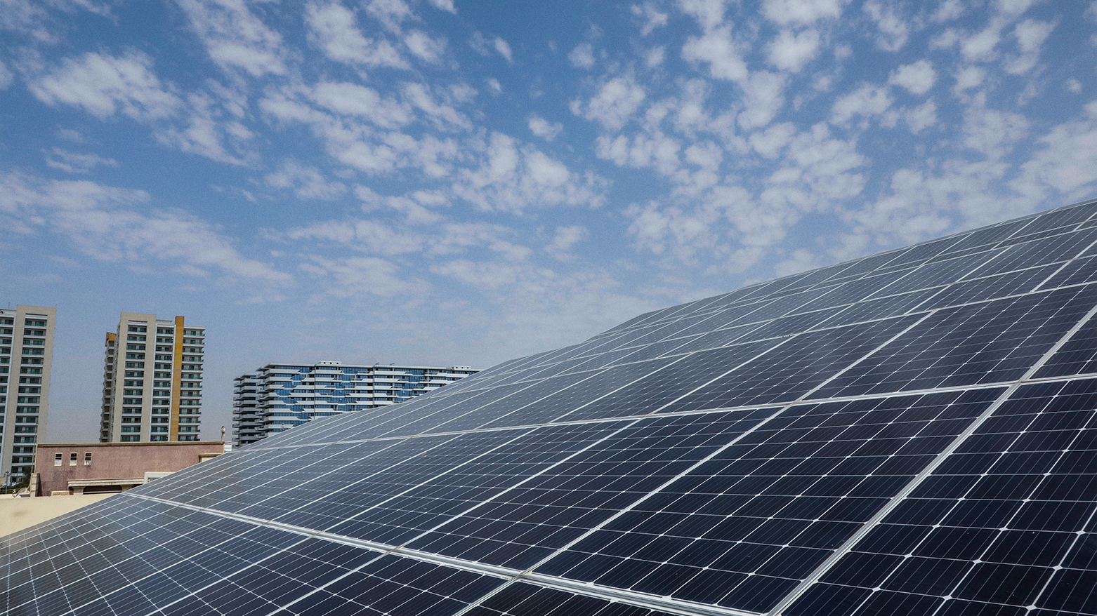 A solar panel installed on a building in Erbil. (Photo: Kurdistan Chronicle)