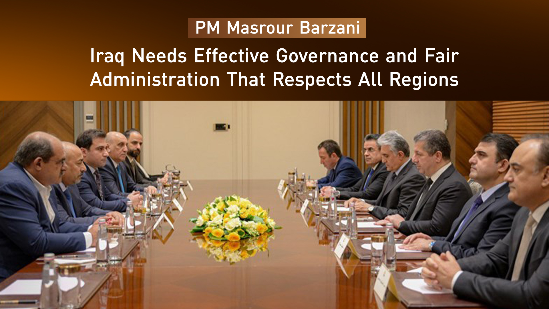 PM Masrour Barzani meets with Iraq’s Economic, Industry, and Trade Committee delegation. (Photo: KRG)