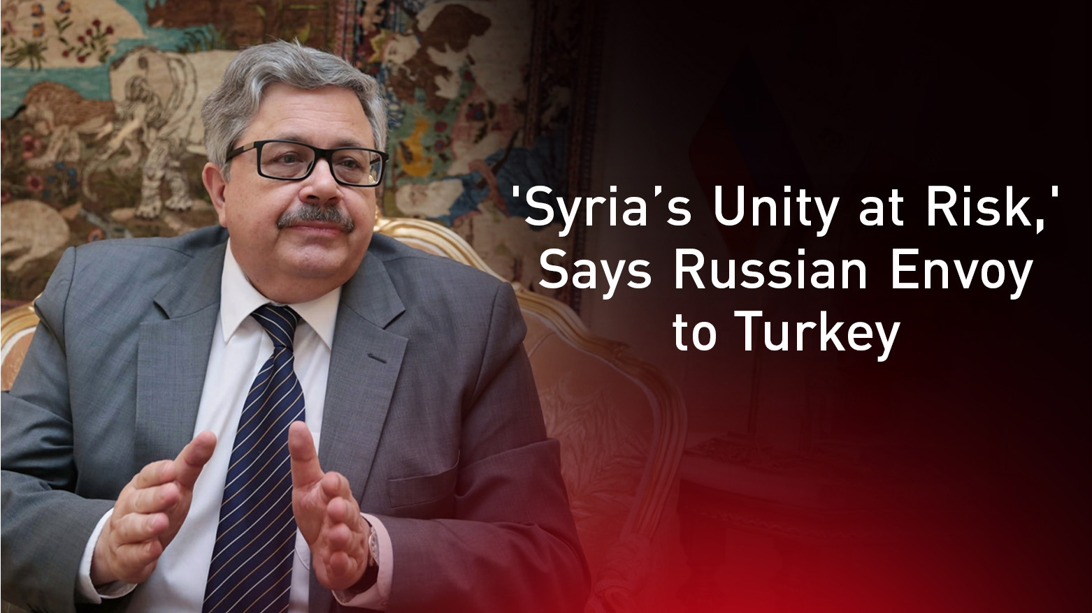 Russian Ambassador to Turkey Alexei Yerkhov. (Graphics: Kurdistan24)
