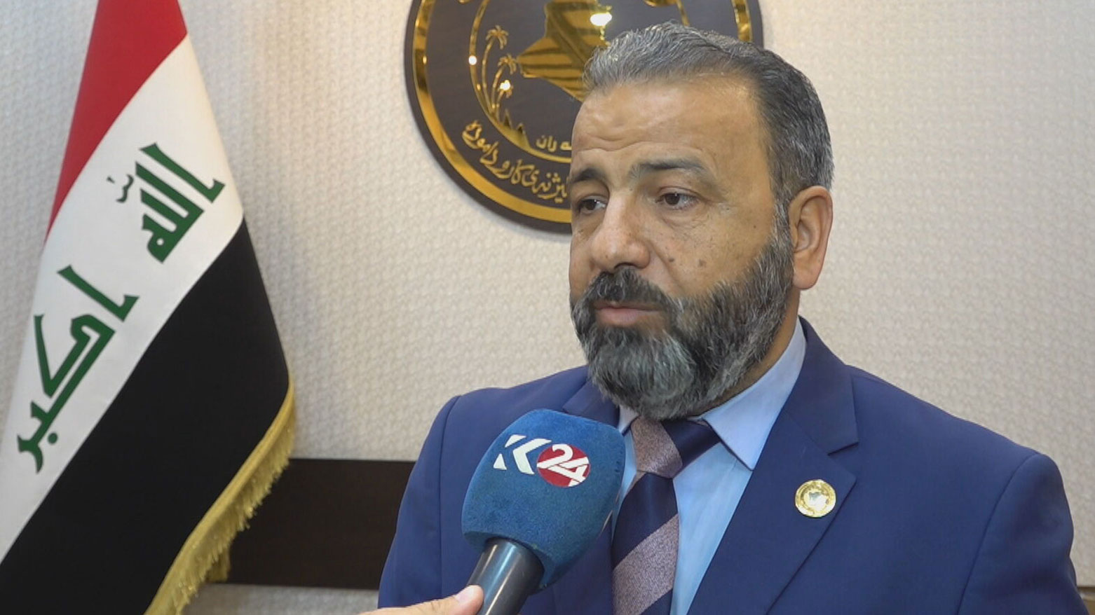 Iraqi lawmaker Amir Maamouri from Babil province, speaking exclusively to Kurdistan24. (Photo: Kurdistan24)