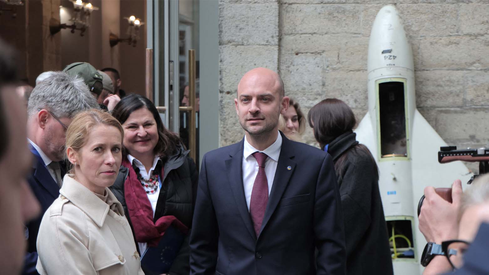 ژان نوئل بارو، وزیر امور خارجه فرانسه در کنار وزرای امور خارجه اتحادیه اروپا در غرب اوکراین