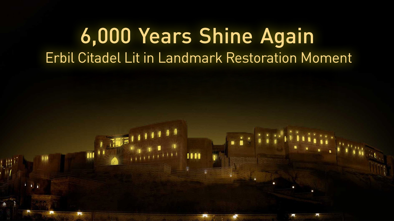An aerial view of Erbil Citadel at night. (Photo: Kurdistan24)