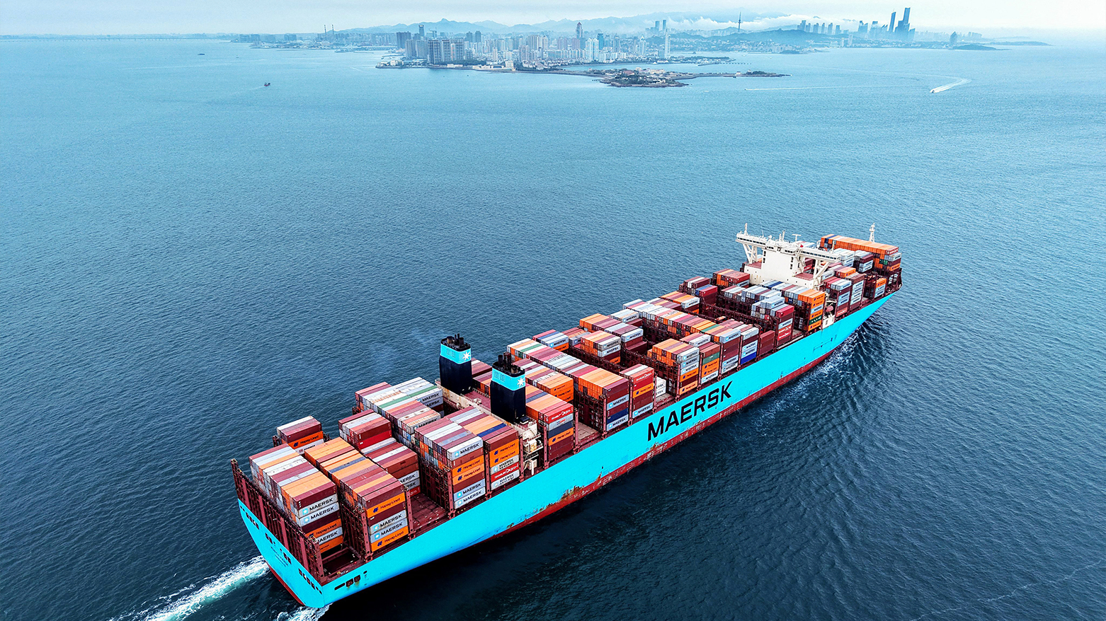 A container ship departs Qingdao port in eastern China’s Shandong province, May 7, 2025. (Photo: AFP)