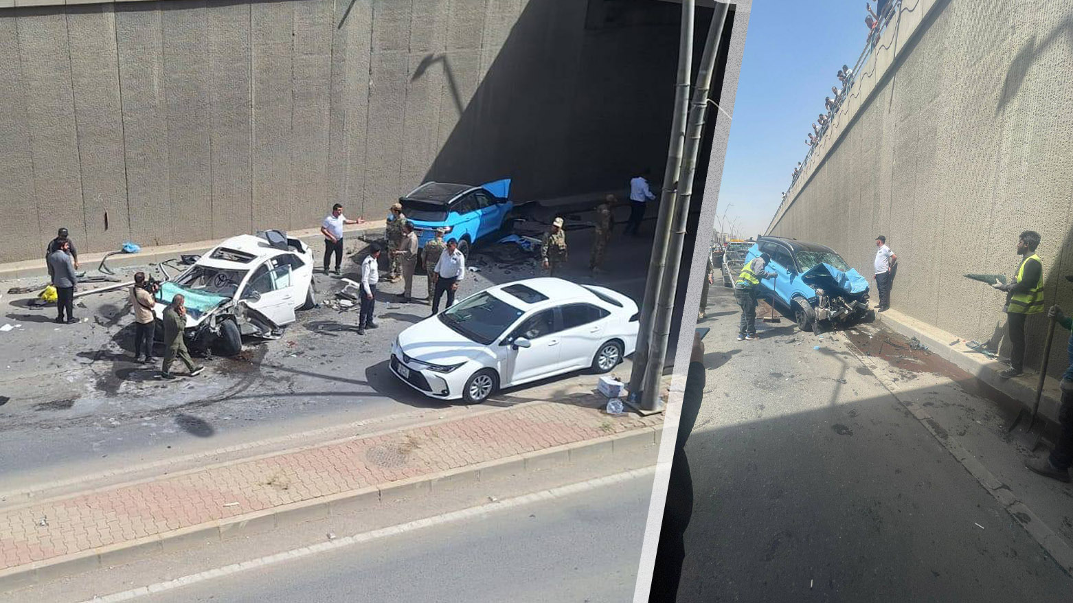 دوو دیمەنی ڕووداوە هاتوچۆوەکە