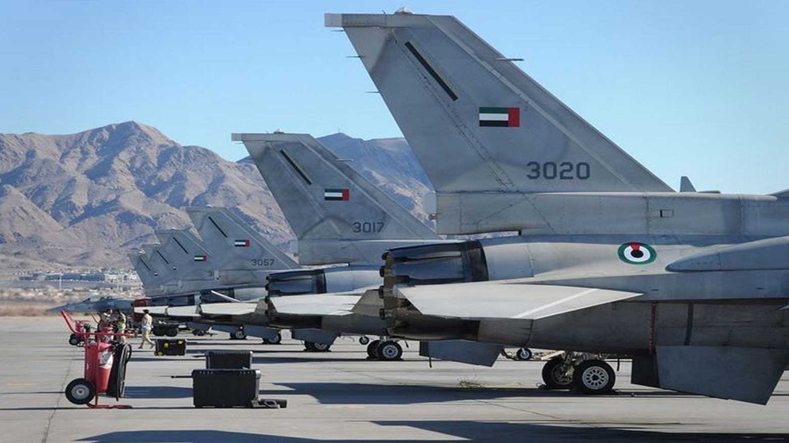F-16 Desert Falcons from the UAE air force, after returning from a mission during the Red Flag training exercise with the US air force, on January 31, 2011. (Photo: US Air Force)