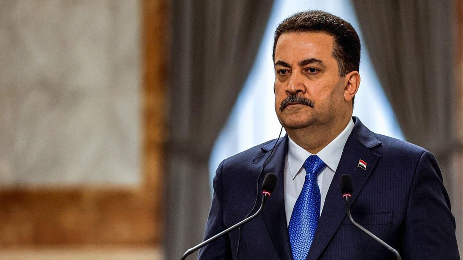 Iraq's Prime Minister Mohammed Shia al-Sudani speaks during a joint statement to the media in Baghdad on Apr. 22, 2024. (Photo: AFP)