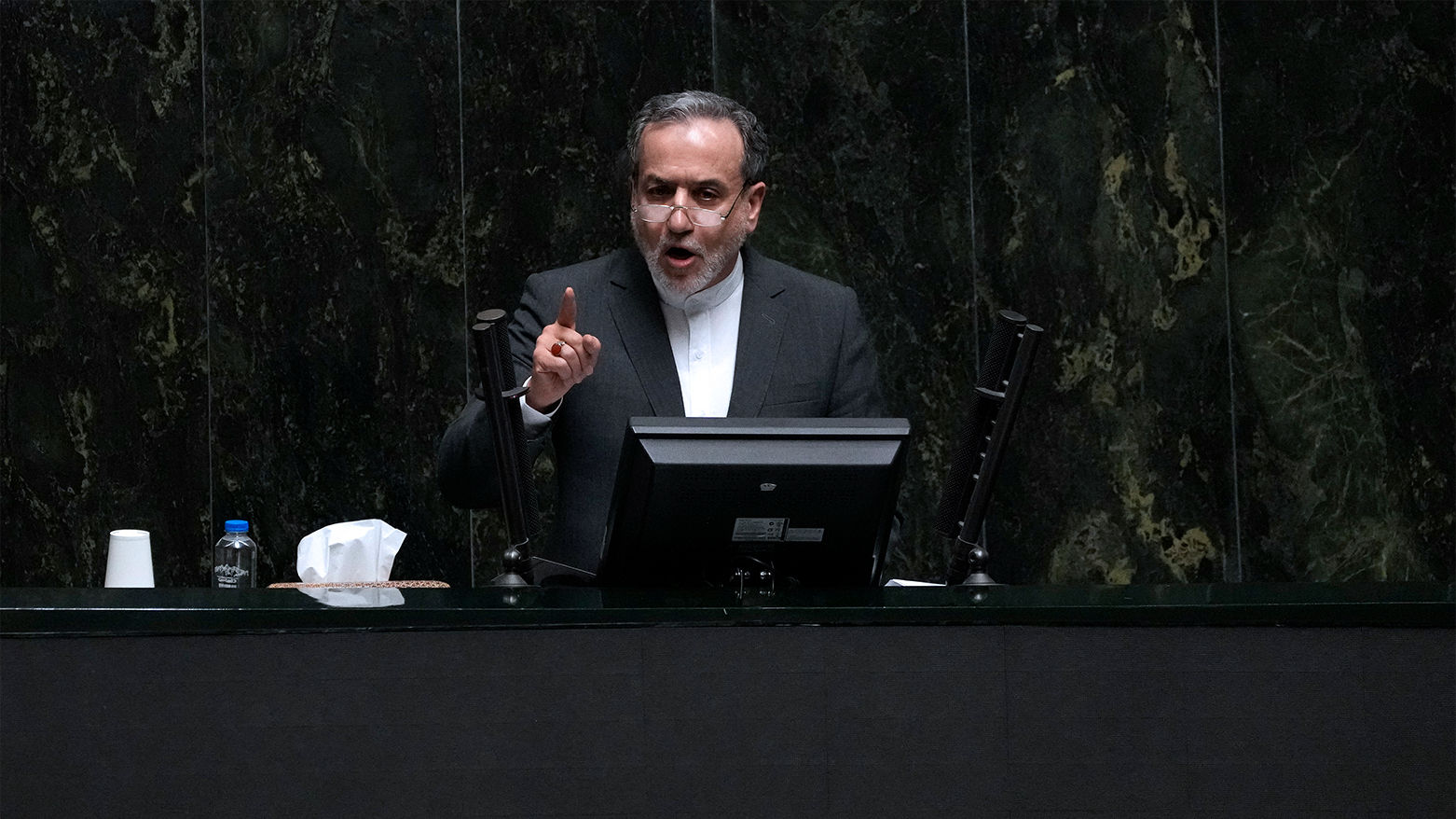 Iran's FM Abbas Araghchi speaking in Iranian parliament in Tehran, Iran, Aug. 18, 2024. (Photo: AP)