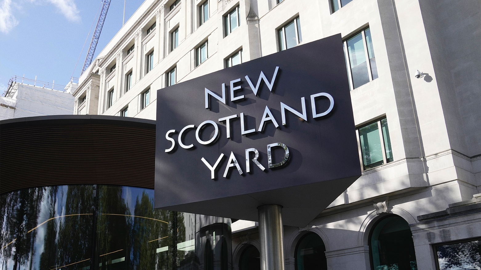 New Scotland Yard sign, London, Sept. 25, 2023. (Photo: AP)