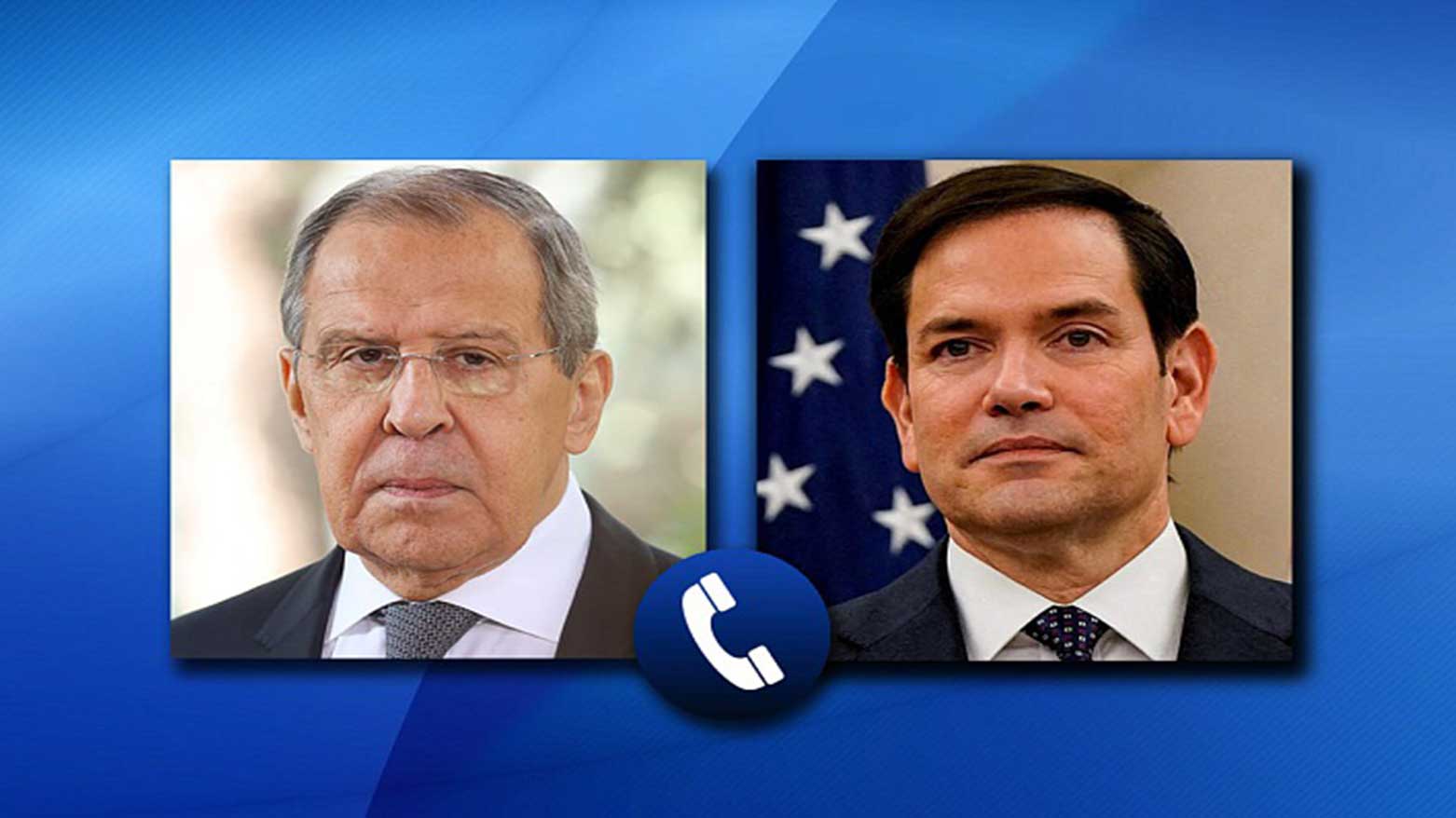 Russian Foreign Minister Sergey Lavrov, (L), U.S. Secretary of State Marco Rubio. (Graphics: Russia's FM)