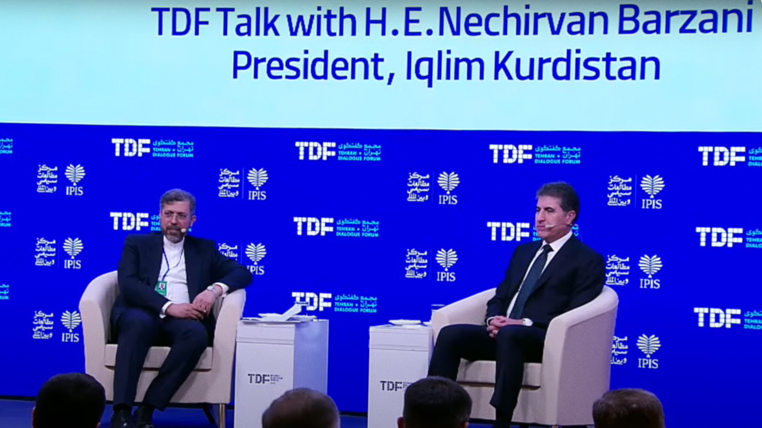 Kurdistan Region's President Nechirvan Barzani speaking at the Tehran Dialogue Forum (TDF) on Sunday, May 18, 2025. (Photo: Kurdistan24)