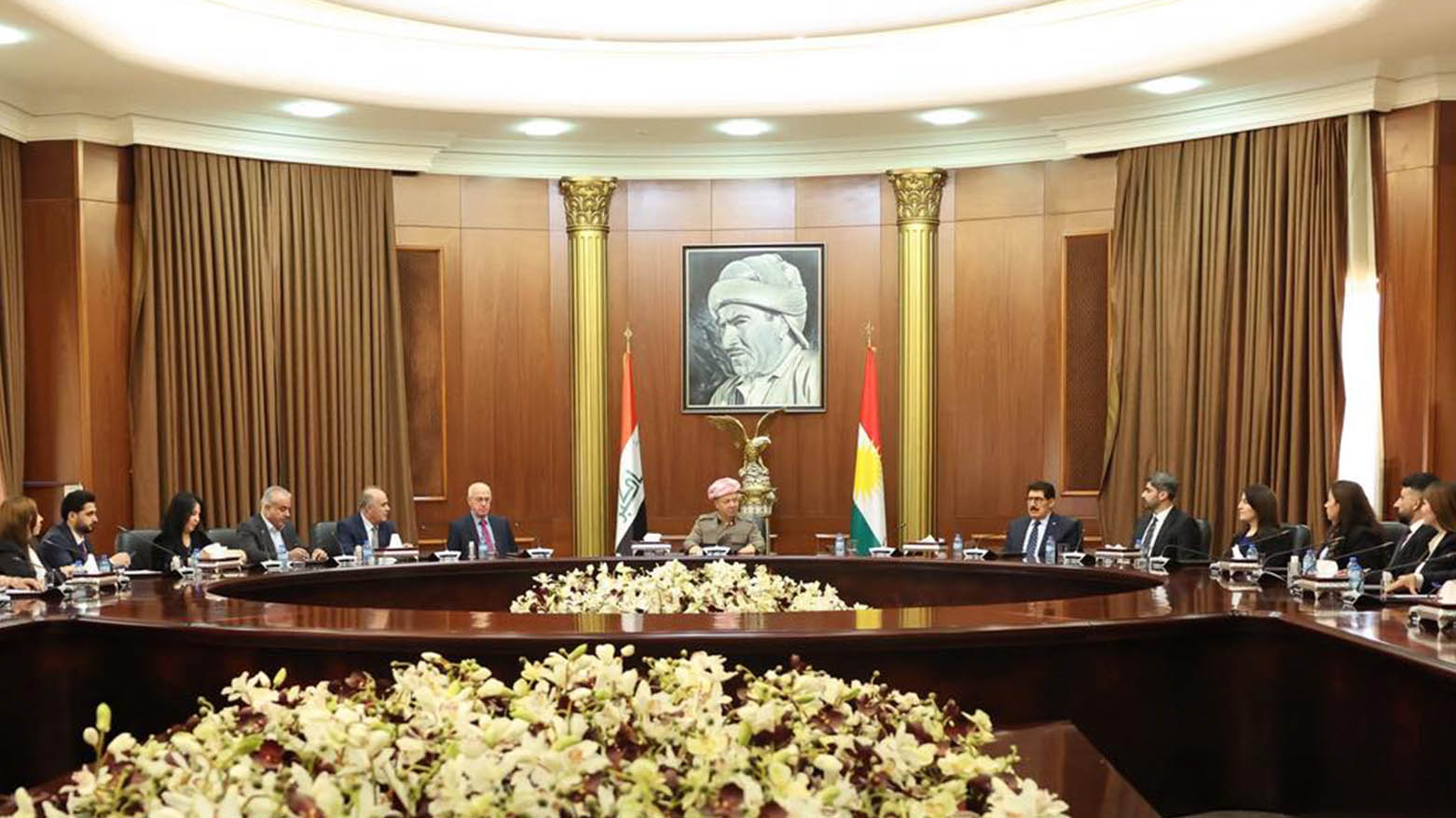 President Masoud Barzani, in meeting with the Secretary and members of the Secretariat of the Kurdistan Democratic Students and Youth Union (KDSYU), May 18, 2025. (Photo: Kurdistan24)