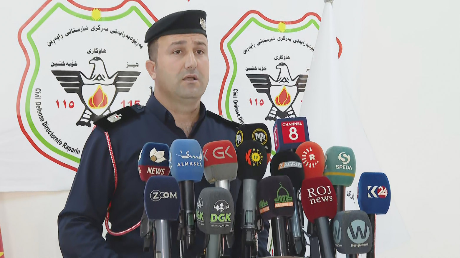 کۆنفرانسی ڕۆژنامەوانیی گوتەبێژی بەڕێوەبەرایەتیی گشتیی بەرگریی شارستانیی ڕاپەڕین