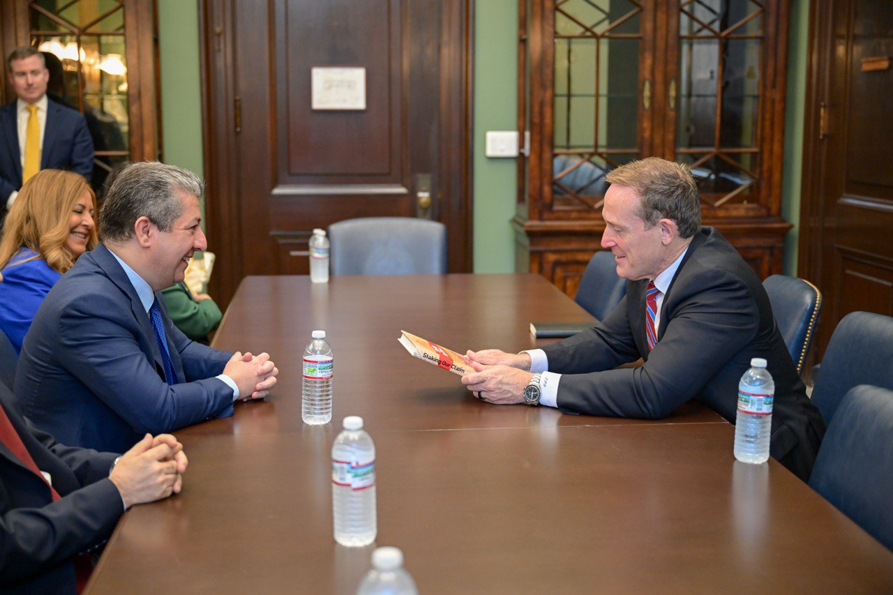 Kurdistan Region Prime Minister Masrour Barzani (left) during his meeting with U.S. Senator Ted Budd, May 21, 2025. (Photo: KRG)