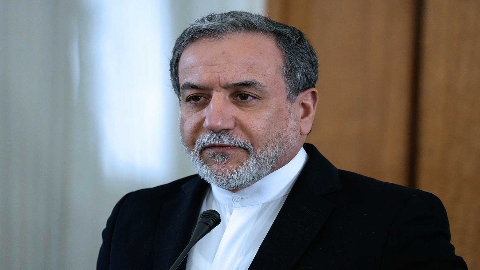 Iranian Foreign Minister Abbas Araghchi attends a joint news briefing with his Turkmen counterpart Rashid Meredov, in Tehran, Iran, Feb. 12, 2025. (Photo: AP)