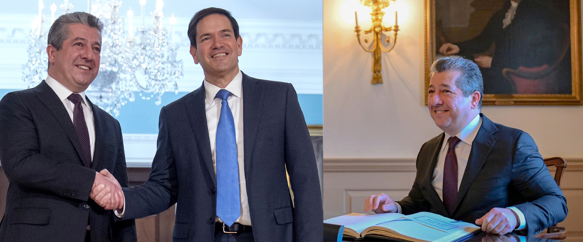 دیدارە گرنگەکەی سەرۆک وەزیران و وەزیری دەرەوەی ئەمەریکا