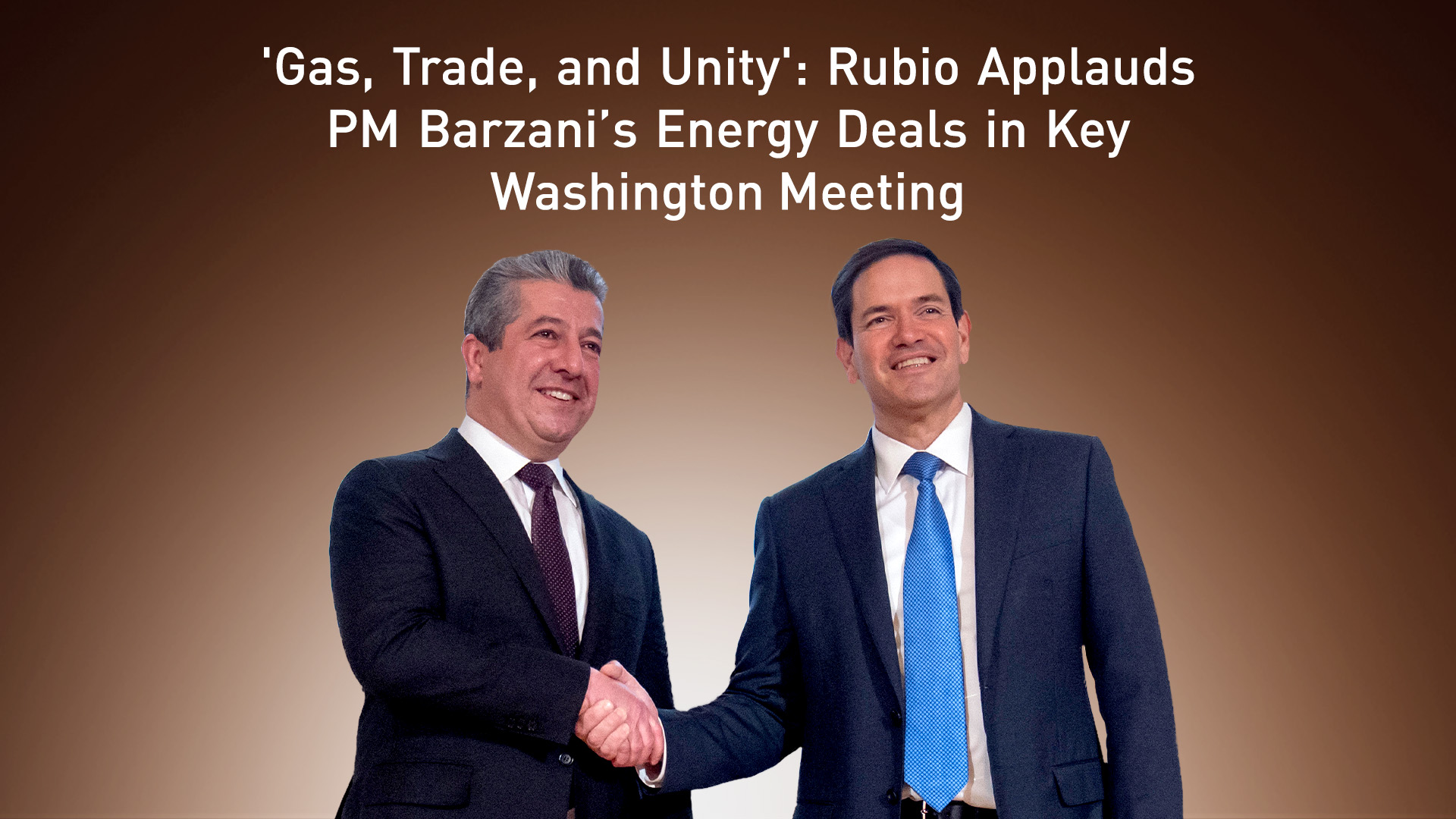 PM Masrour Barzani (L) and US Secretary od State Marco Rubio (R). (Photo: AFP)